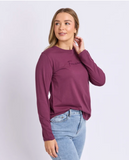 Foxwood Signature Long Sleeve Tee - Plum