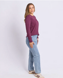 Foxwood Signature Long Sleeve Tee - Plum