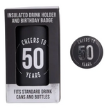 Celebration 50th Insulated Drink Cooler & Badge Set