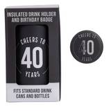 Celebration 40th Insulated Drink Cooler & Badge Set