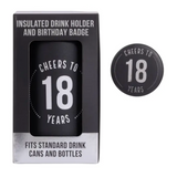 Celebration 18th Insulated Drink Cooler & Badge Set