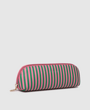 Louenhide Jayne Stripe Makeup Bag - Green/Bubblegum Pink