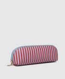 Louenhide Jayne Stripe Makeup Bag - Red/ Sky blue