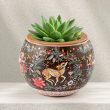 Puzzle Flower Pot - Deer Carol