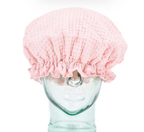 Waffle Cotton Shower Cap - Pink