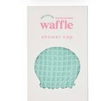 Waffle Cotton Shower Cap - Mint