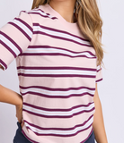 Foxwood Pure Stripe Tee - Ballerina Pink
