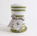 Chenille Blanket - Stripes Sage