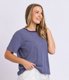 Foxwood Hutch Stripe Tee - Navy