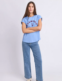 Foxwood Effortless Contrast Tee - Cornflower Blue