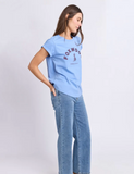 Foxwood Effortless Contrast Tee - Cornflower Blue