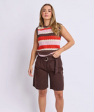 Foxwood Haven Stripe Knit Top - Grenadine