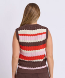 Foxwood Haven Stripe Knit Top - Grenadine