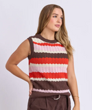 Foxwood Haven Stripe Knit Top - Grenadine
