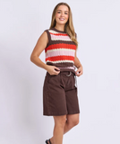 Foxwood Haven Stripe Knit Top - Grenadine