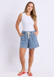 Foxwood Clove Short - Denim Check