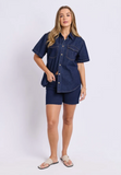 Foxwood Daisy S/S Shirt - Indigo Blue