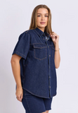 Foxwood Daisy S/S Shirt - Indigo Blue