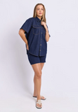 Foxwood Daisy S/S Shirt - Indigo Blue