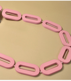 Wooden Chunky Necklace - Pink