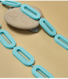 Wooden Chunky Necklace - Teal Green