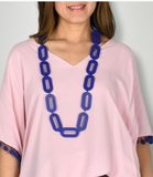 Wooden Chunky Necklace - Navy