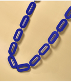 Wooden Chunky Necklace - Navy