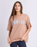 Foxwood Interval Outline Tee - Tan/Light Blue