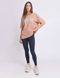 Foxwood Interval Outline Tee - Tan/Light Blue