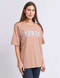 Foxwood Interval Outline Tee - Tan/Light Blue
