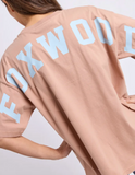 Foxwood Interval Outline Tee - Tan/Light Blue