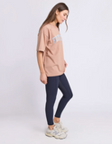 Foxwood Interval Outline Tee - Tan/Light Blue