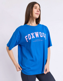 Foxwood Interval Outline Tee - Cobalt/ Neon Pink