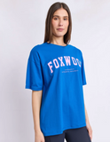 Foxwood Interval Outline Tee - Cobalt/ Neon Pink