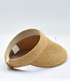 Elastic Wide Brim Sun Visor - Camel