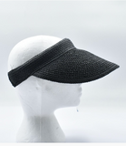 Elastic Wide Brim Sun Visor - Black