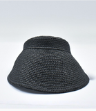 Elastic Wide Brim Sun Visor - Black