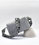 Diamond Stitch Crossbody Bag - Silver