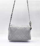 Diamond Stitch Crossbody Bag - Silver