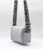 Diamond Stitch Crossbody Bag - Silver