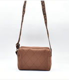 Diamond Stitch Crossbody Bag - Brown