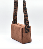 Diamond Stitch Crossbody Bag - Brown