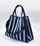 Vertical Stripe Crossbody Tote Bag - Navy