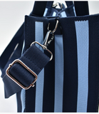 Vertical Stripe Crossbody Tote Bag - Navy