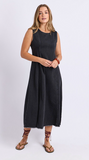 Foxwood Solene Denim Dress - Washed black