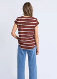 Foxwood Manly Stripe Tee - Chocolate