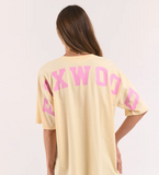 Foxwood Interval Tee - Pale Lemon/ Pink