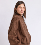 Foxwood Evie Suede Bomber - Chocolate