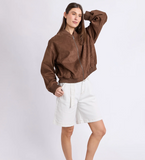 Foxwood Evie Suede Bomber - Chocolate