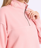 Foxwood College Pigment Zip Crew - Neon Peach